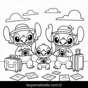 Lilo & Stitch boyama sayfası – çocuk aktivitesi, PDF indir