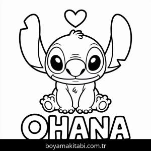 Lilo & Stitch boyama sayfası – okul öncesi, evde etkinlik