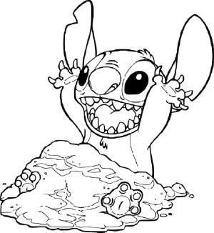 Lilo & Stitch boyama sayfası,  coloring page, Yazdırılabilir Mutlu Dikiş, 