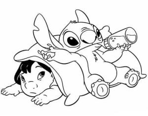 Lilo ve Dikiş boyama sayfası,  coloring page, Şirin Lilo ve Dikiş, 