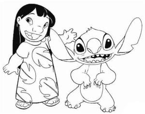 Lilo ve Dikiş boyama sayfası,  coloring page, Komik Lilo ve Dikiş, 