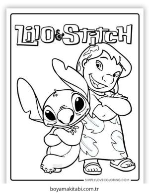 Lilo ve Stitch boyama sayfası – okul öncesi, evde etkinlik