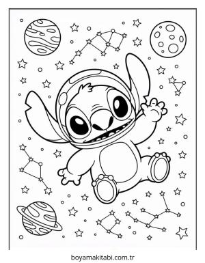 Lilo ve Stitch boyama sayfası – boyama çalışması, yaratıcılığı geliştirir