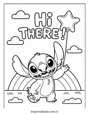 Lilo ve Stitch boyama sayfası – renkli çizimler, okul öncesi