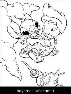 Lilo ve Stitch boyama sayfası – kolay boyama, eğitici aktivite