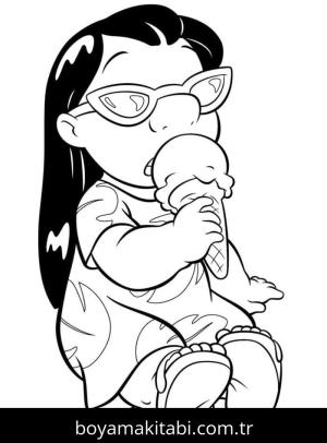 Lilo ve Stitch boyama sayfası – sevimli karakter, sanatsal çalışma