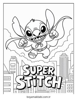 Lilo ve Stitch boyama sayfası – çizgi film temalı, basit çizim