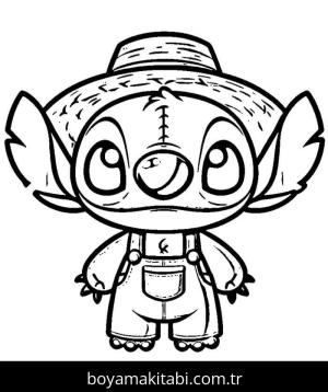 Lilo ve Stitch boyama sayfası – çizgi film temalı, basit çizim