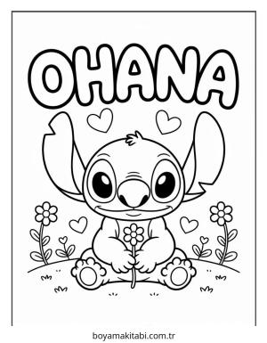 Lilo ve Stitch boyama sayfası – keyifli zaman, renkli çizimler
