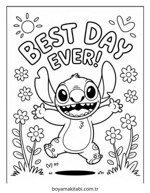 Lilo ve Stitch boyama sayfası – boyama çalışması, yaratıcılığı geliştirir
