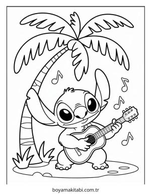 Lilo ve Stitch boyama sayfası – çocuk aktivitesi, PDF indir