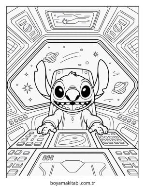 Lilo ve Stitch boyama sayfası – renkli çizimler, okul öncesi