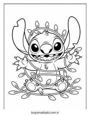 Lilo ve Stitch boyama sayfası – eğlenceli etkinlik, el becerilerini geliştirir