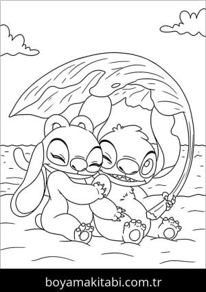 Lilo ve Stitch boyama sayfası – çocuk aktivitesi, PDF indir