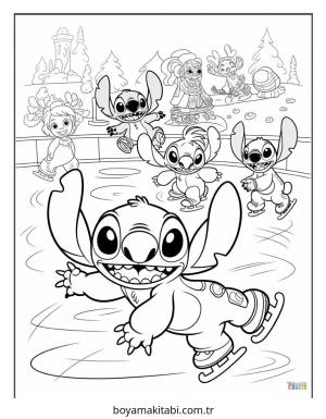 Lilo ve Stitch boyama sayfası – keyifli zaman, renkli çizimler