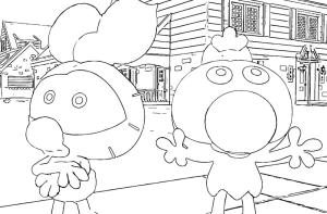 Limon ile Zeytin boyama sayfası,  coloring page, Limon ile Zeytin Çocuklar için yazdırılabilir, 