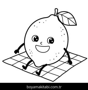 Limon boyama sayfası – keyifli zaman, renkli çizimler