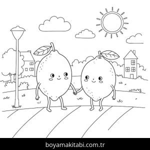 Limon boyama sayfası – boyama etkinliği, çocuk aktivitesi