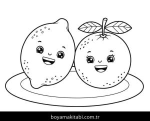 Limon boyama sayfası – sevimli karakter, sanatsal çalışma