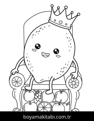 Limon boyama sayfası – çizgi film temalı, basit çizim