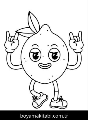 Limon boyama sayfası – basit çizim, kolay boyama