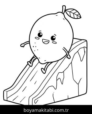 Limon boyama sayfası – basit çizim, kolay boyama