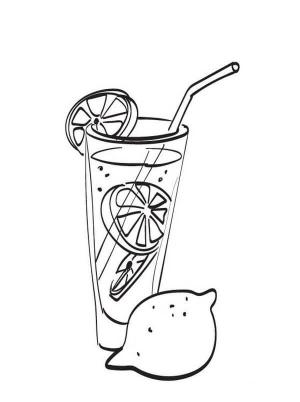 Limon boyama sayfası,  coloring page, Bir Fincan Limonata, 