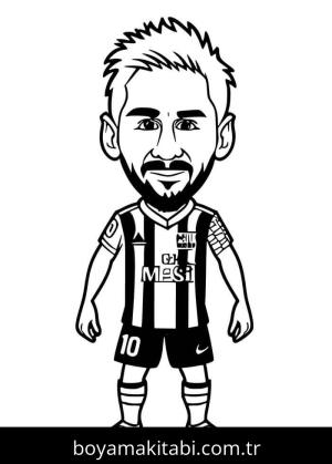 Lionel Messi boyama sayfası – çocuklar için, çizgi film temalı