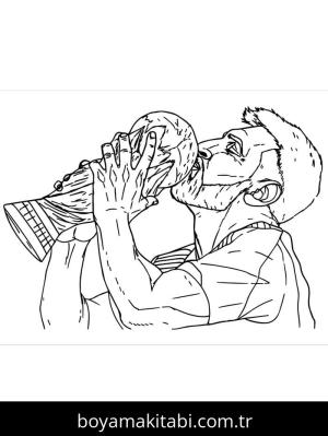 Lionel Messi boyama sayfası – sevimli karakter, sanatsal çalışma