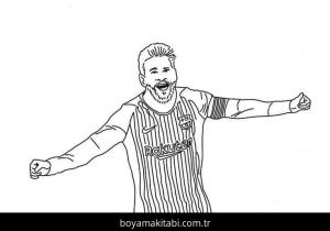 Lionel Messi boyama sayfası – PDF indir, sevimli karakter