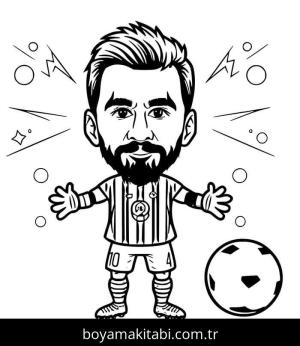 Lionel Messi boyama sayfası – kolay boyama, eğitici aktivite