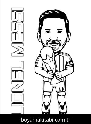 Lionel Messi boyama sayfası – kolay boyama, eğitici aktivite
