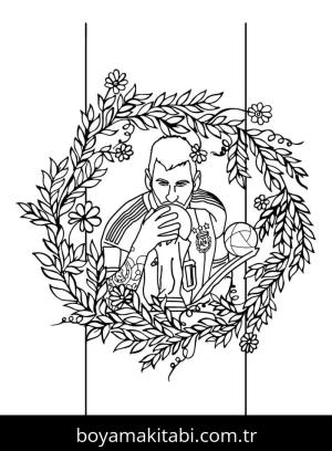 Lionel Messi boyama sayfası – okul öncesi, evde etkinlik