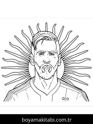 Lionel Messi boyama sayfası – çocuk aktivitesi, PDF indir