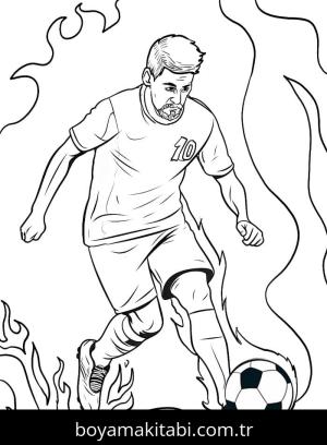 Lionel Messi boyama sayfası – el becerilerini geliştirir, boyama çalışması