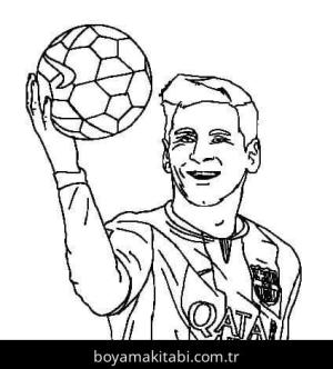 Lionel Messi boyama sayfası – çizgi film temalı, basit çizim