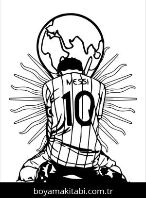 Lionel Messi boyama sayfası – eğlenceli etkinlik, el becerilerini geliştirir