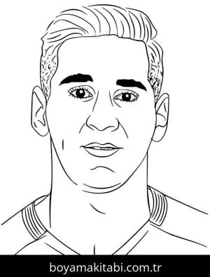Lionel Messi boyama sayfası – çizgi film temalı, basit çizim