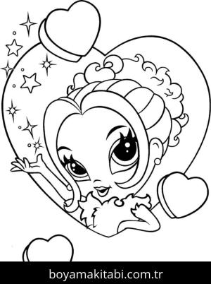 Lisa Frank boyama sayfası – renkli çizimler, okul öncesi