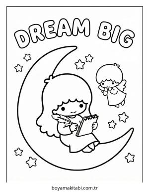 Little Twin Stars boyama sayfası – keyifli zaman, renkli çizimler