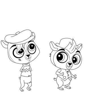 Littlest Pet Shop boyama sayfası,  coloring page, En Küçük Evcil Hayvan Dükkanı Dodger ve Twist, 