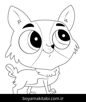 Littlest Pet Shop boyama sayfası – çizgi film temalı, basit çizim