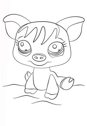 Littlest Pet Shop boyama sayfası,  coloring page, En Küçük Evcil Hayvan Dükkanı Domuzu, 