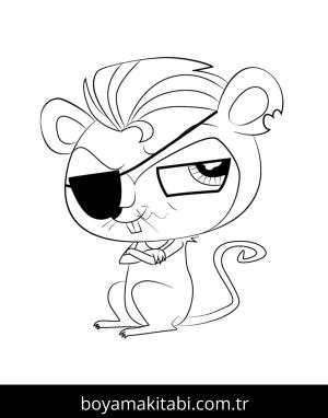 Littlest Pet Shop boyama sayfası – çizgi film temalı, basit çizim