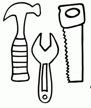 Llave Inglesa boyama sayfası,  coloring page, İngiliz Anahtarı, Çekiç ve Testere Çizimi, 