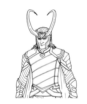 Loki boyama sayfası,  coloring page, Gülümseyen yüz Loki, 