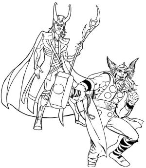 Loki boyama sayfası,  coloring page, Loki ve Thor, 