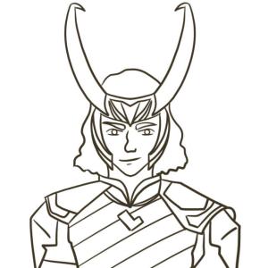 Loki boyama sayfası,  coloring page, Yüz çizim Loki, 