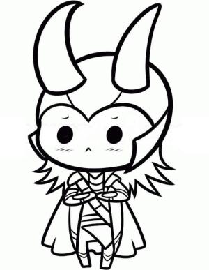 Loki boyama sayfası,  coloring page, Sevimli Chibi Loki, 