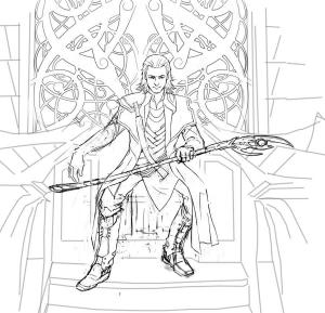 Loki boyama sayfası,  coloring page, Loki Oturma, 